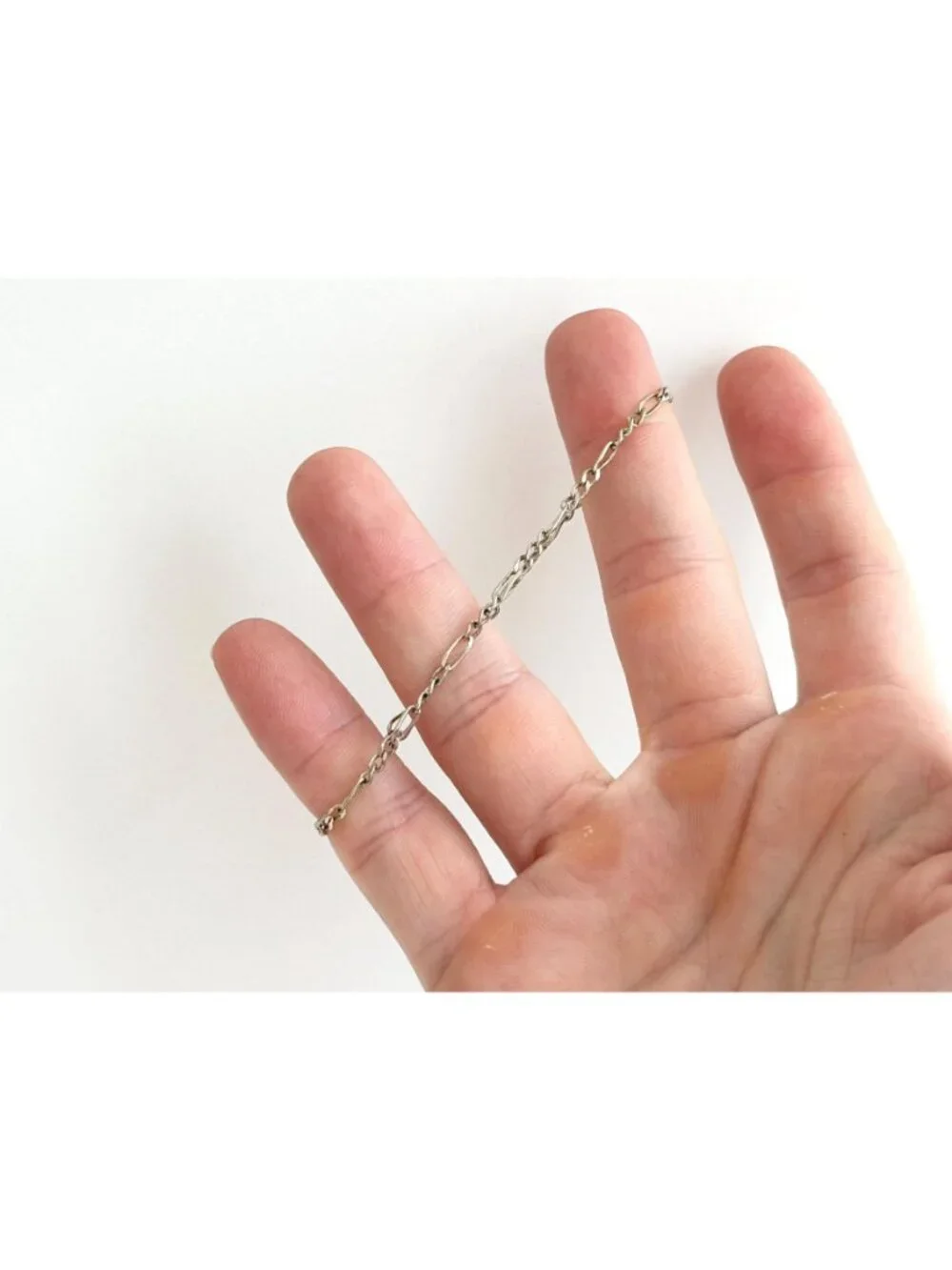 Figaro Chain Vintage Sterling Silver 925 Bracelet